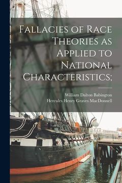 portada Fallacies of Race Theories as Applied to National Characteristics; (in English)