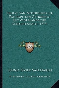 portada Proeve Van Nederduitsche Treurspellen Getrokken Uit Vaderlandsche Gebeurtenissen (1773)
