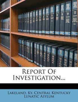 portada report of investigation... (en Inglés)