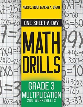 portada One-Sheet-A-Day Math Drills: Grade 3 Multiplication - 200 Worksheets (Book 7 of 24)