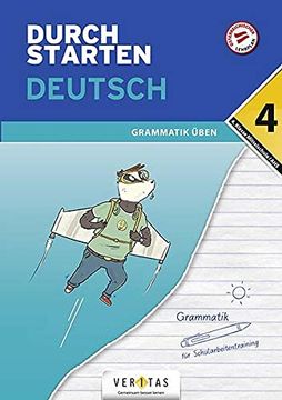 portada Durchstarten 4. Klasse - Deutsch Mittelschule/Ahs - Grammatik: Übungsbuch mit Lösungen (en Alemán)