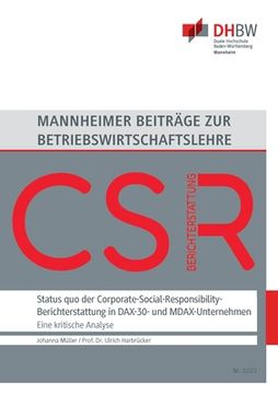portada Status quo der Corporate-Social-Responsibility-Berichterstattung in DAX-30- und MDAX-Unternehmen: Ergebnisse einer empirischen Analyse 