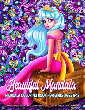 portada Beautiful Mandala | Mandala Coloring Book for Girls Ages 8-12: Art Activity Book for Creative Kids Featuring 50 Unique Girl and Fairy Drawings on Beautiful Mandala Background 