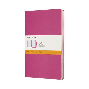 portada Libretas Cahier. Set de 3 - Tapa Blanda - Large - Rosa Cinetica - De rayas