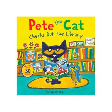 portada Pete the cat Checks out the Library (in English)