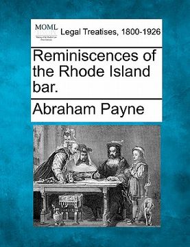 portada reminiscences of the rhode island bar. (en Inglés)