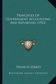 portada principles of government accounting and reporting (1921) (en Inglés)