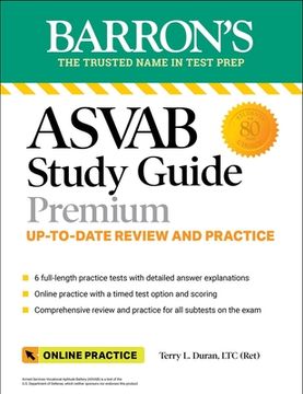 portada Asvab Study Guide Premium: 6 Practice Tests + Comprehensive Review + Online Practice (Barron'S Test Prep) (en Inglés)