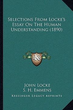 portada selections from locke's essay on the human understanding (1890) (in English)