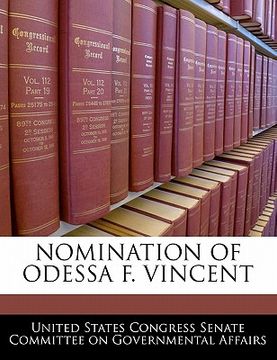 portada nomination of odessa f. vincent (en Inglés)