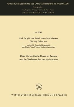 portada Über die ferritische Phase im Zement und ihr Verhalten bei der Hydratation (Forschungsberichte des Landes Nordrhein-Westfalen) (German Edition)