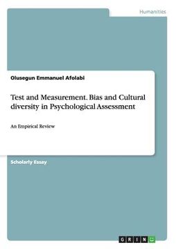 portada Test and Measurement. Bias and Cultural diversity in Psychological Assessment: An Empirical Review
