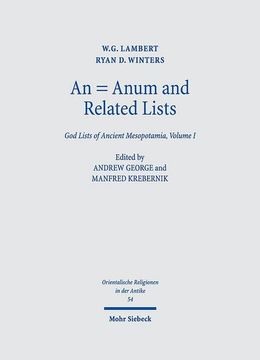 portada An N = Anum and Related Lists: God Lists of Ancient Mesopotamia, Volume I (en Inglés)
