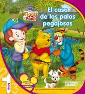 portada Mis amigos Tigger y Pooh. El caso de los palos pegajosos. Lectura Nivel 1 (Leo con Disney) (in Spanish)