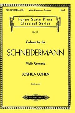 portada cadenza for the schneidermann violin concerto (en Inglés)