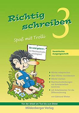 portada Richtig Schreiben - Spaß mit Trolli 3: Vereinfachte Ausgangsschrift (en Alemán)