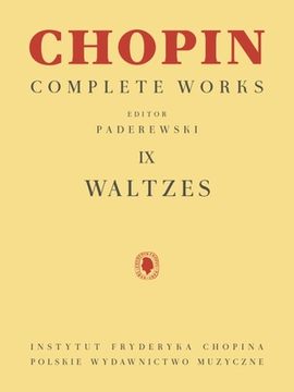 portada Waltzes: Ix, for Piano (Chopin Complete Works, 9) (en Inglés)