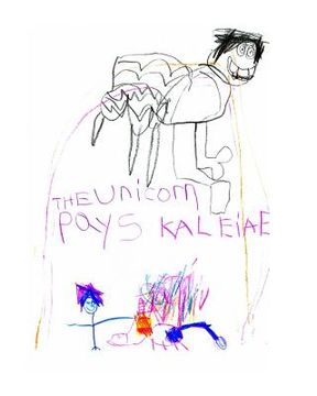 portada The Unicorn Pays: My First Book, Written and Illustrated by Kaleia E, Copyright December 1_ 2015 (en Inglés)