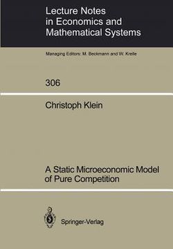 portada a static microeconomic model of pure competition (en Inglés)