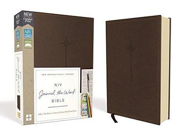 portada Holy Bible: New International Version, Journal The Word Bible, Brown, Imitation Leather, Red Letter Edition, Comfort Print; Reflect, Take Notes, Or Create Art Nex (en Inglés)