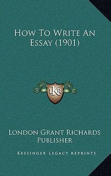 portada how to write an essay (1901) (in English)