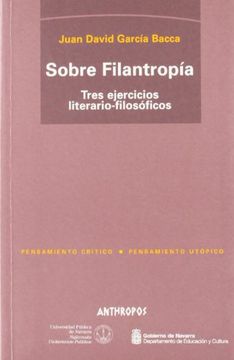 portada Sobre Filantropia: Tres Ejercicios Literario-Filosoficos (in Spanish)