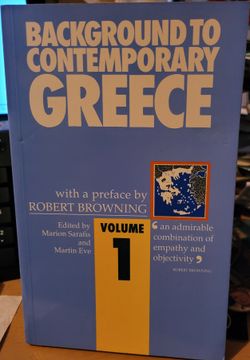 portada Background to Contemporary Greece (en Inglés)