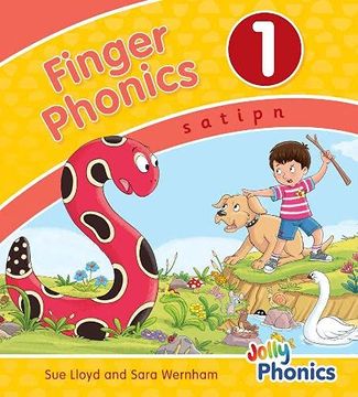 portada Finger Phonics Book 1: In Precursive Letters (British English Edition) (Jolly Phonics: Finger Phonics) (en Inglés)