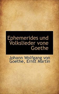 portada Ephemerides Und Volkslieder Vone Goethe (en Alemán)