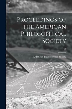 portada Proceedings of the American Philosophical Society; 04 (in English)