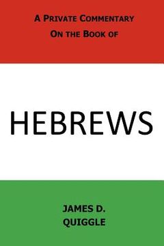 portada a private commentary on the book of hebrews (en Inglés)