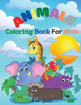 portada Animals Coloring book for kids: Cute Animals: Relaxing Colouring Book for Kids Ages 3-8, Boys and Girls, Easy to color (in English)