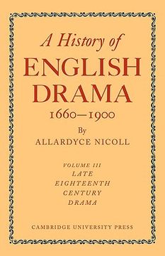 portada A History of English Drama 1660-1900 (en Inglés)