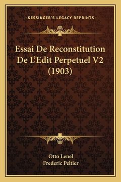 portada Essai De Reconstitution De L'Edit Perpetuel V2 (1903)