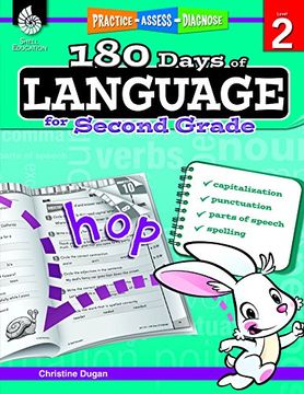 portada Practice, Assess, Diagnose: 180 Days of Language for Second Grade (en Inglés)