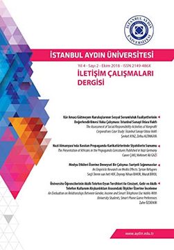 portada Istanbul Aydin Universitesi: Iletisim Calismalari Dergisi (Yıl 4 Sayı 2 Ekim - 2018) (en Turco)