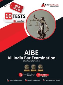 portada AIBE Book 2023: All India Bar Examination Conducted by Bar Council of India - 10 Full Length Mock Tests (1000 Solved Questions) with F