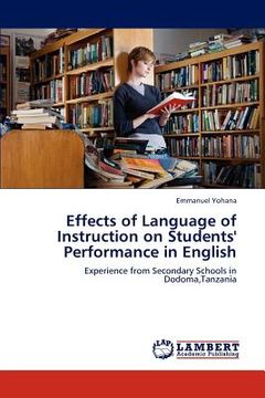 portada effects of language of instruction on students' performance in english (in English)