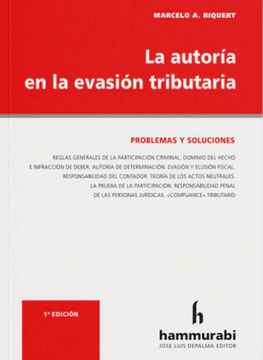 portada LA AUTORÍA EN LA EVASIÓN TRIBUTARIA. (in Spanish)