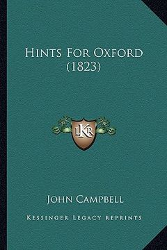 portada hints for oxford (1823)