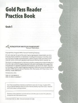 portada gold pass reader practice book, grade 5