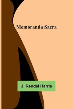 portada Memoranda Sacra (in English)