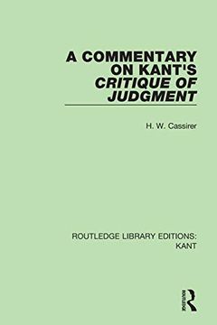 portada A Commentary on Kant's Critique of Judgement (Routledge Library Editions: Kant) 