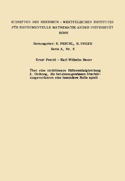 portada Über Eine Nichtlineare Differentialgleichung 2. Ordnung Die Bei Einem Gewissen Abschätzungsverfahren Eine Besondere Rolle Spielt (in German)