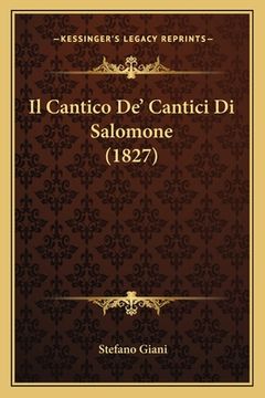 portada Il Cantico De' Cantici Di Salomone (1827) (en Italiano)