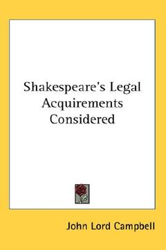 portada shakespeare's legal acquirements considered (in English)