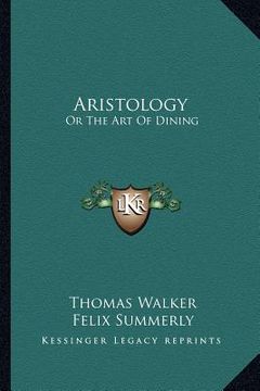 portada aristology: or the art of dining (in English)
