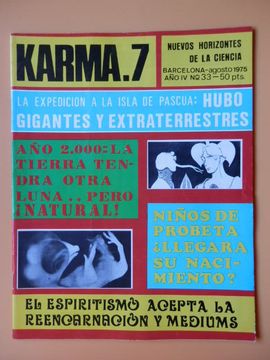 portada Karma. 7. Nuevos Horizontes De La Ciencia. Año Iv. Nº 33. El Espiritismo Acepta La Reencarnación Y Médiums