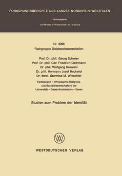 portada Studien Zum Problem Der Identität (in German)
