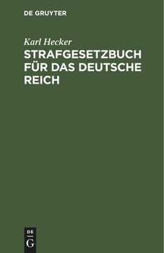 portada Strafgesetzbuch für das Deutsche Reich (en Alemán)